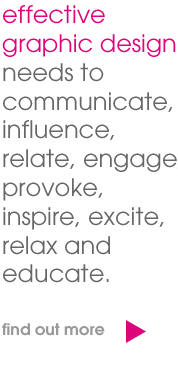effective graphic design needs to communicate, influence, relate, engage, provoke, inspire, excite, relax and educate.